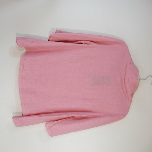 Bryn Walker Etta Shirt Top XXS Oversized Pink LINEN Cowl Neck Elbow Sleeve NEW - Picture 6 of 8